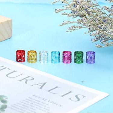 Imagem de Berços de Trança de Cabelo Ajustáveis ​​punhos para Dreadlocks e Perucas 100pcs - Ferramenta de Decoração de Cabelo Flexível e Colorida Com Padrões Requintados Em Ouro e Prata (Ouro e prata misturados) (Multi cores)