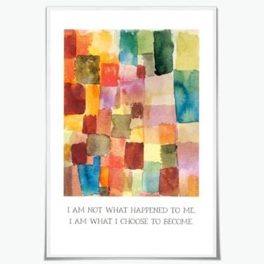 Imagem de Artellix Pôster colorido de saúde mental I Am Not What Happened to Me, arte de parede, moderna e edificante, citações, impressões em tela para sala de aconselhamento, terapia, escritório, sala de aula