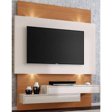 Imagem de Painel Noruega com Led cor Off White com Freijó 140cm - 42140