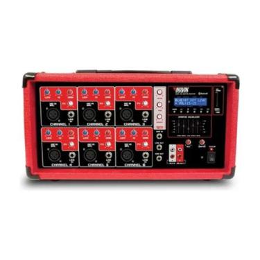 Imagem de Mixer Amplificado Mesa de Som Novik NVK-6400BT 6 Canais USB Bluetooth,