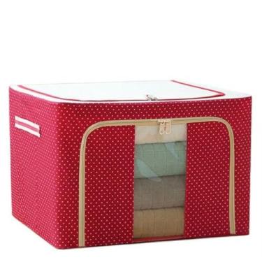 Imagem de Caixa Organizadora Flexível Closet Roupa Cobertor Casacos Armário.saco organizador；sacos organizadores(Vermelho,50x40x30cm)