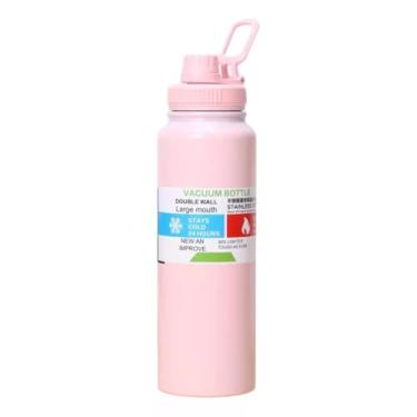 Imagem de Garrafa Térmica Squeeze Inox 800ml Com Alça Água (Rosa)