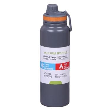 Imagem de Garrafa Térmica Squeeze Inox 800ml Com Alça Água (Cinza)