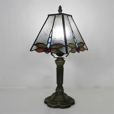 Imagem de OUFULA American Vintage Lâmpada de Mesa LED Luxo Criatividade Sala de Estar Quarto Estudo Quarto de Criança Villa Hotel Cor Vidro Mesa Luz (Estilo 56)