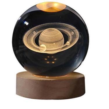 Imagem de Luminária 3d Bola De Cristal Led Iluminária Mesa Quarto Usb - Home Goo