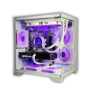 Imagem de PC Gamer Ryzen 7 5700X, 32GB DDR4 3200MHz, RTX 5060 8GB, SSD 1TB NVMe, Branco – Full White Premium Water Cooler RGB e Cabos Sleeved