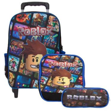 Imagem de Mochila Escolar Masculina Rodinha Roblox Lancheira Infantil - TOYS 2U
