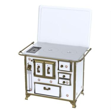 Imagem de Fogao a Lenha N 2 Renaissance Chapa de Aluminio Branco Buque Cald