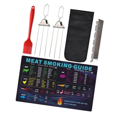 Imagem de Espetos para churrasco, espetos para grelhar - Espetos de carne para churrasco em aço inoxidável,Espetos de espetinho de metal multifuncional para exterior, espetos de frango para grelhar com bolsa de