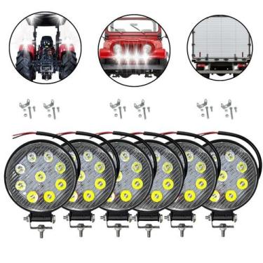 Imagem de Farol De Milha Led Universal 12/24v 9 Leds 6000k 6 Unidades - Autovex