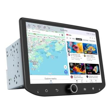 Imagem de Joying Estéreo automotivo Android 13 Double Din com Carplay e Android Auto, rádio veicular de 8 polegadas 1280 x 800P unidade principal de 4 GB + 64 GB com Bluetooth, botão de volume, link espelhado