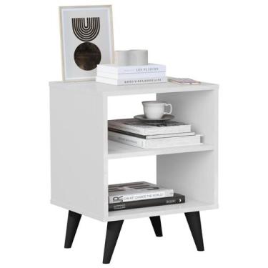 Imagem de Mesa De Cabeceira Nichos Modelo Retrô Quarto Casal Solteiro - E-NOVA M