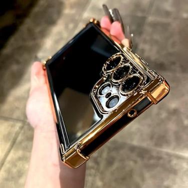 Imagem de Capa transparente à prova de choque para Samsung Galaxy S24 S23 S22 Ultra Plus FE S24FE S23FE A55 A15 A54 A53 A35 A25 5G capa dura, dourada, para Samsung S23 Plus