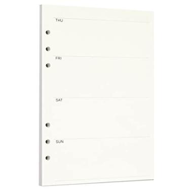Imagem de Zelten 1 pacote A5 45 folhas/90 páginas, agenda semanal, refil de papel perfurado de folhas soltas para fichário de 6 furos, organizador pessoal, diário, agenda recarregável
