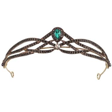 Imagem de 1 Unidade Coroa Vintage Coroa Medieval Noiva De Cristal Cocar De Coroa Tiara Acessórios Para De Halloween Retrô Gótico Strass Ferro) Europeu e Americano Jantar