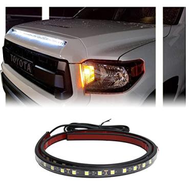 Imagem de GSOWO Faixa de luz de protuberância de LED flexível 63-SMD branca projetada para Toyota Tundra 2014-2021, fita de LED de capô de carro à prova d'água de 12 V