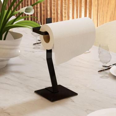 Imagem de Suporte Porta Rolo Papel Toalha Mesa Cozinha Luxo - BHS Metais e Plast