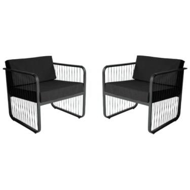 Imagem de Conjunto 2 Poltronas para Área Externa Santiago em Alumínio e Fibra Si