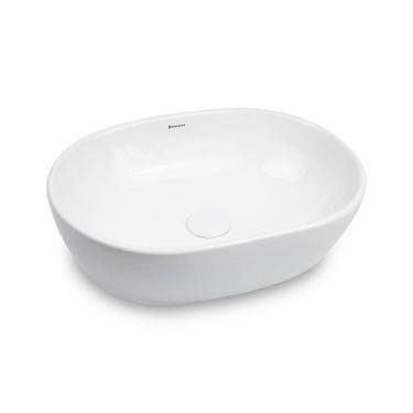 Imagem de Cuba de Apoio para Banheiro/lavabo Cerâmica Redonda 47,50 Cm Branco Brilho