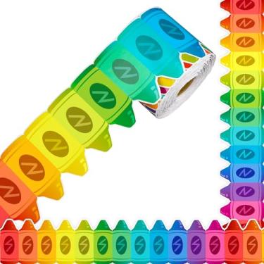 Imagem de Bordas de boletim de giz de cera de 2,5 m rolo colorido para quadro de avisos decorações de giz de cera recortado, recortes de papel de giz de cera de arco-íris para decoração de parede de