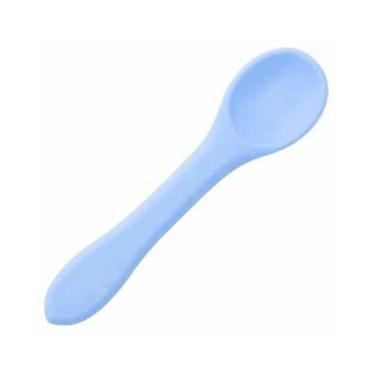 Imagem de Colher Infantil De Silicone Papinha Introdução Alimentar Anatômica Tra