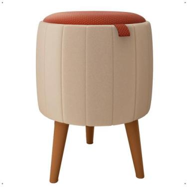 Imagem de Puff Moisés Design Moderno Pés Estilo Retro Redondo Elegante - Butterf