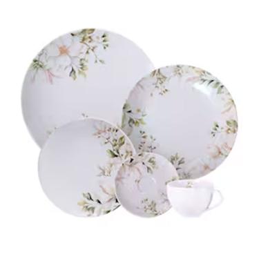 Imagem de Aparelho De Jantar 20 Peças Tramontina Magnolia Em Porcelana Rosa