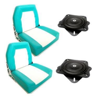 Imagem de Par de Cadeiras Almofadadas para Barco de Alumínio ou Lancha + Bases G