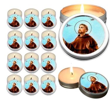 Imagem de 10 Velas Aromaticas Lembrancinhas São Francisco na Latinha Decoração C