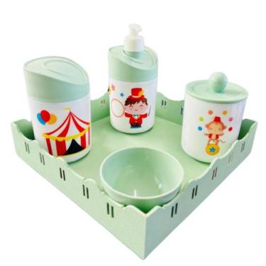 Imagem de Kit Higiene Baby Circo Menino c/bandeja em MDF - Dóia Kids, Quadrada V