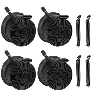 Imagem de SIMEIQI Pacote Com 4 Câmaras De Ar Bicicleta 16" 16 X 1,75 1,95 2,0 2,1 2,125, Válvula Schrader Interna 32 Mm, Borracha Butílica Para Substituição E Alavancas Pneu (16 1,75-2,125)