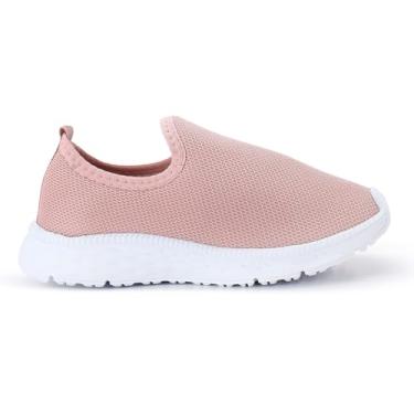 Imagem de Tênis Infantil Meia Feminino Calce Fácil Casual Escolar (Nude, BR, Criança de 4 a 8 anos, Faixa Numérico, 34, 35)