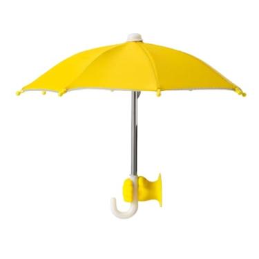 Imagem de Vaveren Guarda-chuva para celular com viseira de criativa, suporte com ventosa para navegação ao ar livre em carro, bicicleta, telefone, bicicleta, viagem, Amarelo