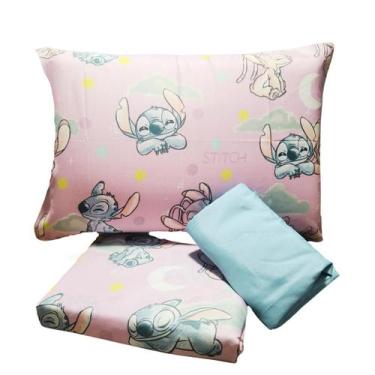 Imagem de Jogo De Lençol Solteiro Infantil 3 Peças Lilo Stitch Disney - Shopview