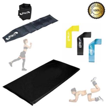 Imagem de Caneleira Peso 3 Kg- Par + Colchonete + Kit Mini Band - Infinity