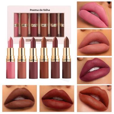 Imagem de Conjunto De Batom Líquido Matte De 6 Brilho Labial De Longa Duração Re