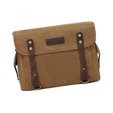 Imagem de simhoa Bolsa de ferramentas genérica para motocicleta, bolsa de armazenamento para guidão, traseira para presente, alforje, para garfo dianteiro para tanque, Cáqui