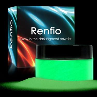 Imagem de Renfio Pigmento em pó brilhante de 3,5 oz/100 g, pigmento luminoso de cor de resina em pó, corante de pigmento fluorescente para resina epóxi, fino, tinta acrílica, unhas, belas artes - Aqua