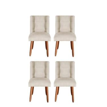 Imagem de Kit 4 Cadeiras Sala de Jantar Cozinha Estofada Paris Reforçada Suede -