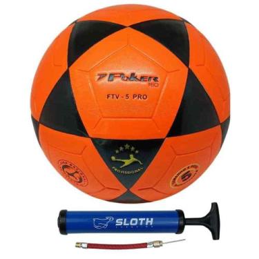 Imagem de Bola de Futevôlei Poker Altinha Pro Rio Pu + Bomba de Ar, Laranja