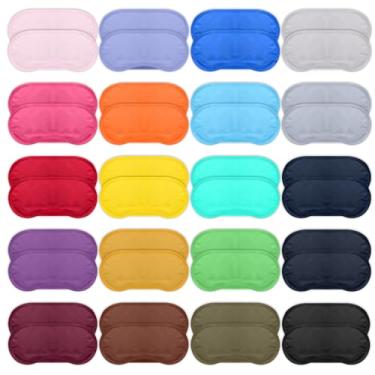 Imagem de 40 peças de vendas para jogos de festa, máscara de olho multicolorida, máscaras de dormir a granel com almofada de nariz e alça ajustável para mulheres e homens, máscara de dormir com 4 camadas para