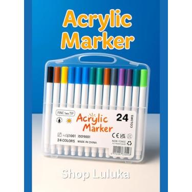 Imagem de Kit 24 Canetas Acrílicas Coloridas com Ponta Fina – Para Lettering, Pintura, Desenho, DIY e Planner – Estojo com Maleta Transparente