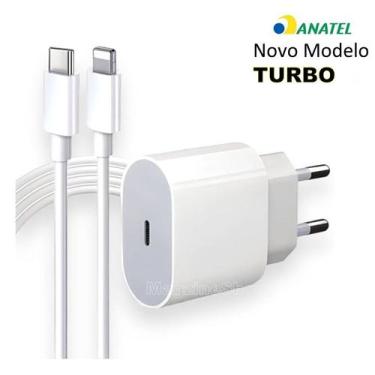Imagem de Carregador De Parede Turbo 20w Cabo Lightning Tipo C Cor Branco Compat