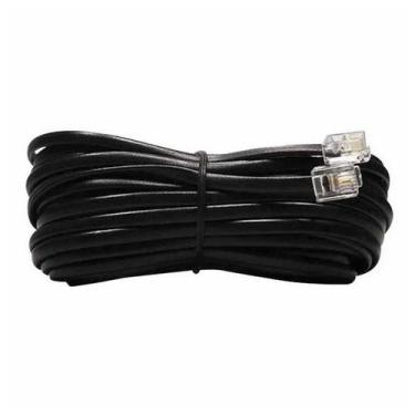 Imagem de Cabo para telefone interfone 3 metros RJ11 4 Vias Preto Rontek - Tozz