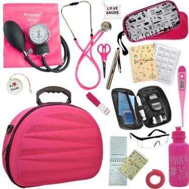 Imagem de Kit Enfermagem Maleta Estagio Medidor Glicose Completo Luxo - PA MED/ 