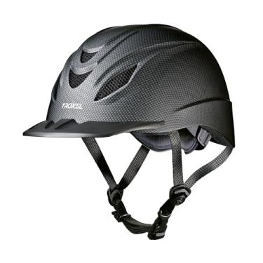 Imagem de Troxel Capacete de equitação de sela intrépida, design ajustável de perfil baixo, equipamento de segurança para equitação, grande (7-1/4 - 7-3/8), carbono