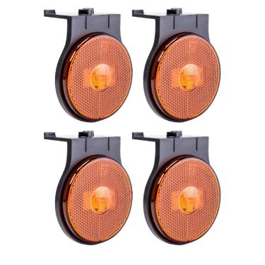 Imagem de 4 Lanterna Pisca Lateral Led Bivolt 65mm Carreta Randon C/ Sup