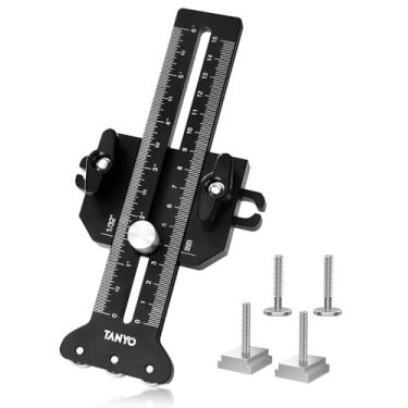 Imagem de TANYO Gabarito de serra de mesa fino para fazer ferramentas repetitivas de corte estreito para marcenaria, 3 polias, guia de gabarito fino para encaixe em U de 0,9 cm x 0,9 cm e slot T de 0,6 cm x 1,2