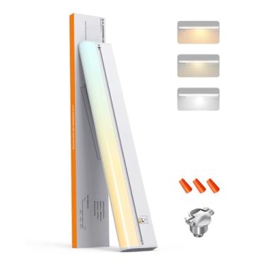 Imagem de TheDeco Iluminação De Armário Com Fiação 24", 3 Configurações Cores, Branco Quente, Luz Natural Fria Regulável Triac, Luzes Balcão Conectáveis Para Cozinha, 16 W, 120 V, 192 Leds, 1400 Lúmens, Cri 9