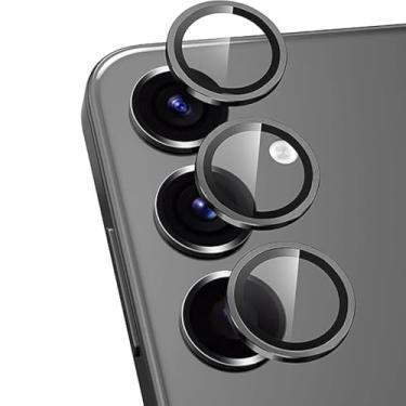 Imagem de Película Protetora de Lente para Câmera de Smartphone Samsung Galaxy S25 Normal / + Plus/Ultra, Anel Metálico (Preto, S25 Plus)